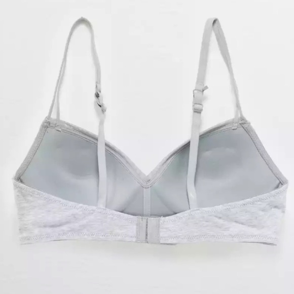 NEW Aerie Real Happy Wireless Push Up Bra in Light Grey - Picture 3 of 10